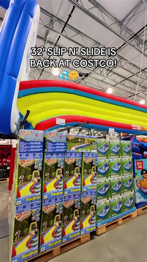 The 32-foot Slip ‘N Slide is BACK at Costco 💦☀️ Perfect for kids’ summer fun… but let’s be honest, adults might want a turn too! #C#CostcoFindsS#SummerFunsummerkids ##SlipNSlide#CostcoHaul