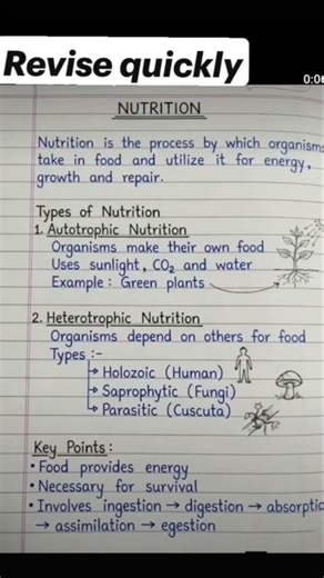 Class 10 Chapter-5 Life Process handwritten notes 📝