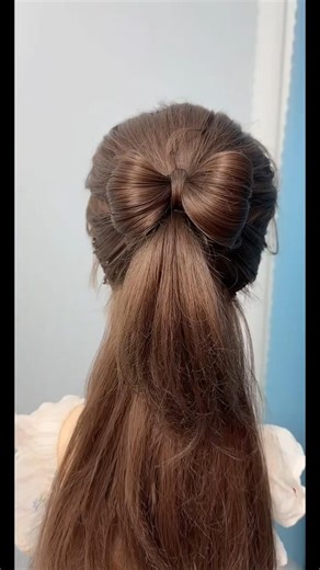 Stylish Hair Bow Ponytail | Easy & Quick Hairstyle❤️#hairstyle #viral #hairtutorial #shorts