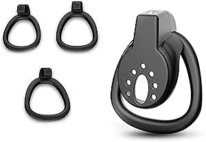 Flat Chastity Cage for Men Resin Penis Cage with 3 Ring Sizes Lightweight Chastity Device Cock Cage for Male Chastity Training and Breathable Long-Term Wear Chastity Devices Sex Toy