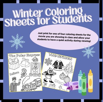 Winter Movie Coloring Sheets for Students