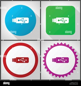 Vector icons with 4 options. Usb flat design icon set easy to edit in eps 10 Stock Vector Image & Art - Alamy