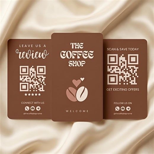 Beverage Shop Business Card Editable Canva Template, QR Code, Review Thank You Back Side, Cafeteria, Coffee Card, Food Branding 2.5X3 Inches - Etsy