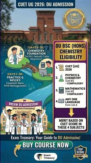 DU BSc (Hons) Chemistry | Eligibility Criteria | CUET UG 2026 #cuetchemistry #cuetenglish #cuetug