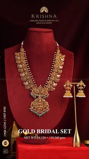 Traditional 22K Gold Bridal Set | Mango Haram & Jhumka | Heritage Jewellery Collection