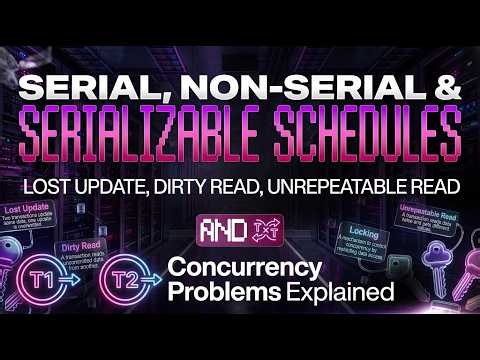 DBMS Lecture 22: Serial, Non-Serial & Serializable Schedules | Concurrency Problems Explained