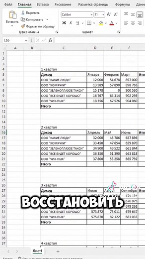 Как восстановить таблицу в Excel быстро и легко