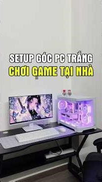 Góc setup PC Gaming trắng 1 màn hình và bộ PC bể cá để chị chơi game #maianhpc #gamingsetup #pcsetup