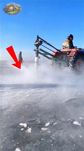 Siberia’s Crazy Ice Fishing Trick 😱🐟 Frozen Lake Secret! #facts