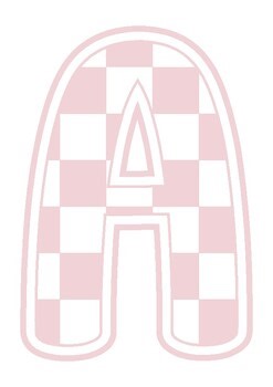Pink Checkered Alphabet Letters A-Z | for Bulletin Boards & Classroom Decor