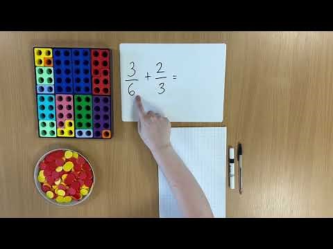 Year 5 - Adding fractions with denominators that are multiples of each other - Numicon
