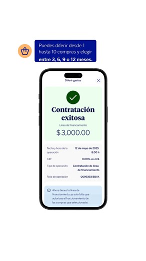 ¿Sabías que puedes diferir tus compras a meses con tu Tarjeta de Débito BBVA? Esta opción es ideal para organizar tus finanzas y disfrutar lo que necesitas sin presionar tu bolsillo. Puedes activar esta opción desde tu app. #MesesSinIntereses #FinanzasPersonales #BBVAContigo #CompraInteligente #AppBBVA #EducaciónFinanciera #tipsfinancieros | BBVA