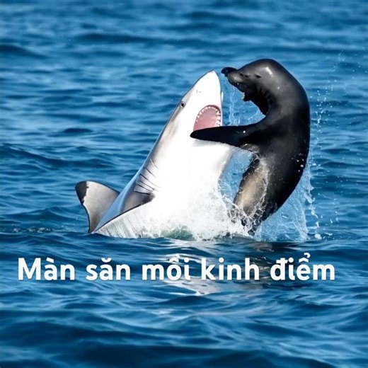 Màn săn mồi kinh điển của cá mập trắng #animals #dongvat #thegioidongvat