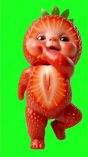 Strawberry dancing to treme popozao Green Green Screen