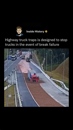 Runaway truck ramps — also known as escape ramps or truck traps — are critical safety features found on steep downhill highways. Designed to stop heavy trucks in the event of brake failure, they’re especially common on long mountain descents where overheated brakes can pose a serious danger! #history #reels #motorsports #trending #science | Inside History