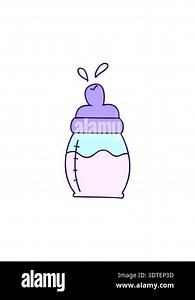attention grabbing animation of hand drawn quirky cartoon baby milk bottle