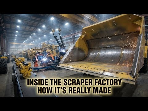 Inside the CAT Scraper Factory – How Wheel Tractor–Scrapers Are Built (Full Process)