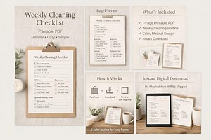 Weekly Cleaning Checklist - Etsy