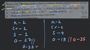 Balance the following reaction either by oxidation number metho... | Filo
