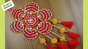 Woolen Door Hanging #Woolen #doors #diy #crafts #diycraft #diyideas #handmade #craftideas #walldecor #wallhanging | NR Art & Drawing