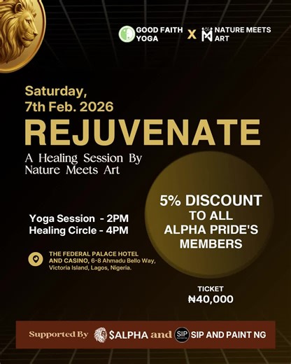 As part of our partnership with Nature Meets Art, AlphaPride members enjoy an exclusive 5% discount on tickets. And for one discerning member, a complimentary ticket awaits. To be considered: - Be an AlphaPride member on Telegram - follow us across all platforms https://tr.ee/yl81ge - retweet the pinned Instagram post on Rejuvenate https://www.instagram.com/p/DTz3z9NCJKL/?igsh=OWF0cnhrcHR5MXIy Reserved for those within the circle. #wellness