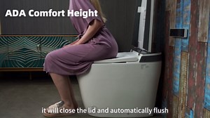WOODBRIDGE Smart Toilet with 1000 Gram MaP Flush Score,Auto Open/Close,Foam Shield,Auto Flush,Foot Sensor,Movement Drying,Heated Seat,ADA Chair Height,One Piece Toilet with Tank Built in