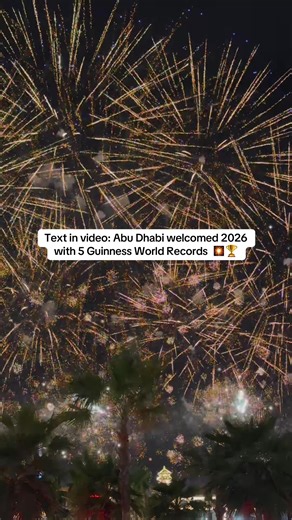 A New Year’s Eve written into the record books ✨ NYE at the Sheikh Zayed Festival lit up the sky and officially chased 5 Guinness World Records to welcome 2026 🎆 Think 62 minutes of nonstop fireworks, 6,500 drones in a perfectly synced sky show, and never-seen-before aerial formations. A New Year’s Eve that truly raised the bar ✨ 📸 video credits: @Nashwa Khurram #inabudhabi #newyear #guinnessworldrecord