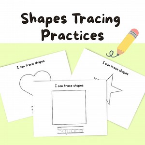 Shapes Tracing Worksheets: Early Learning Practice (PDF) - Etsy Canada