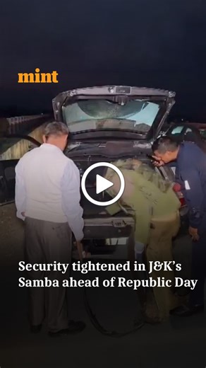 Mint on Instagram: "J&K | Security Forces personnel conduct checking of vehicles in Samba, as security is heightened in view of Republic Day. Watch!"