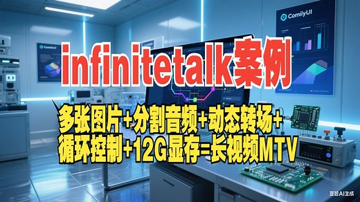 49. [infinite talk 多张照片作镜头  智能分割音频 运镜提示词 可制作长动态的MTV视频 ] 12G显存可跑要加练老师工具集插件