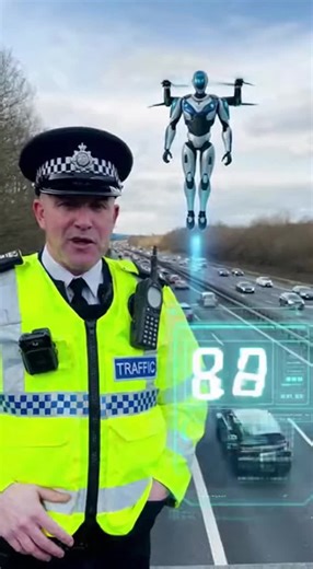 TRAFFIC POLICE x FLYING AI ROBOTS