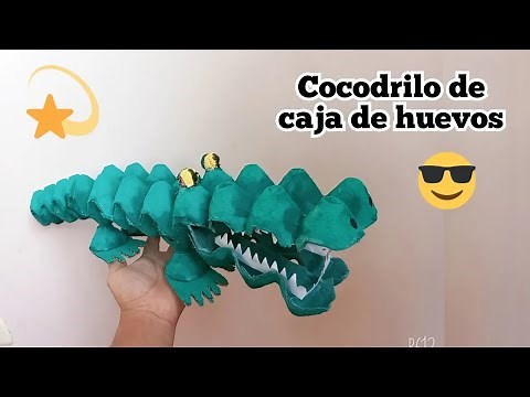 como hacer un cocodrilo con cartón de huevo. muy fácil
