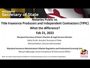 Notaries Public vs Title Insurance Producers and Independent Contractors TIPIC…What's the difference