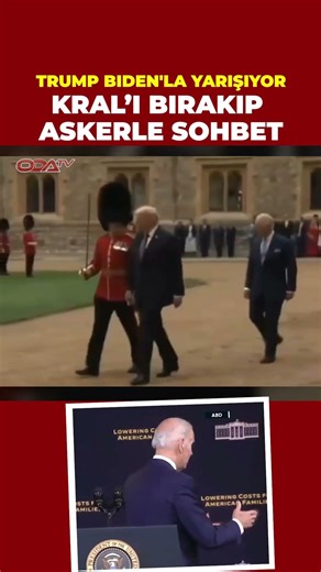 Trump'ın, Kral Charles'ı' yalnız bırakıp Kraliyet Muhafızı'yla sohbet etti