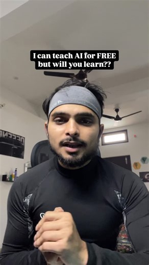 Sachin Kr. Shukla on Instagram: "I CAN TEACH AI FOR FREE. I CAN TEACH YOU HOW DID I FIND A JOB IN AI. ALL FOR FREE. But will you learn?? #theboringfounder #tech #ai #python #coding"