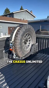 20K views · 6.9K reactions | Mount it. Secure it. Remove it when you don’t need it. Our Bed-Mount Tire Carrier locks down your spare with rock-solid strength and removes in seconds when you need the space. ✔️ Quick-Release System ✔️ Fits 32”–40” tires ✔️ 3/16” Steel Construction ✔️ Made in the USA Built for serious off-roaders. Ready for anything. | Chassis Unlimited | Facebook