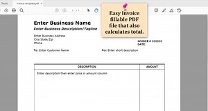 Simple Fillable Invoice - PDF - Etsy