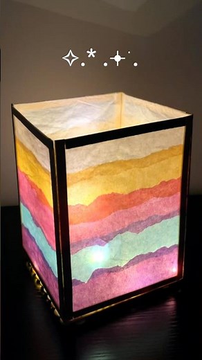 I made a DIY Paper Lamp Night Light #paperlamp #diynightlamp
