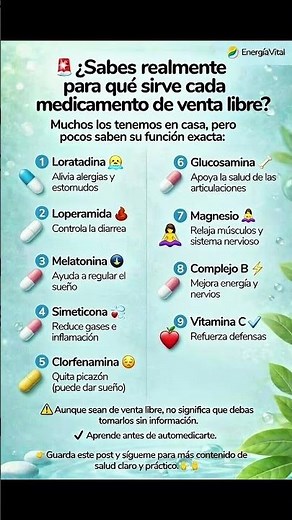 🚨 Medicamentos de Venta Libre: Lo Que Debes Saber Antes de Tomarlos 💊#Medicamentos #SaludResponsable