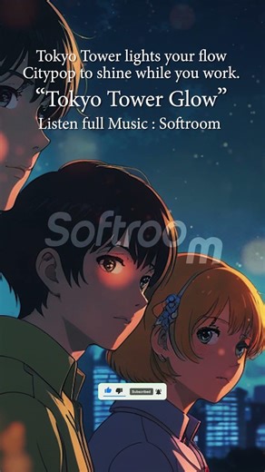 Tokyo Tower lights your flow ✨🗼Citypop to shine while you work #retrotokyo #citypop #softroom