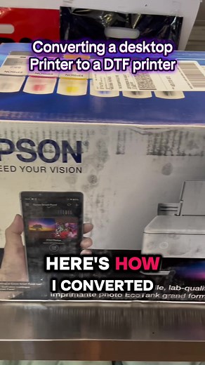 This is the easiest way to convert an Epson 8550 to DTF. I have several with an external waste tank and ciss systems but I wanted one without anything sticking out and this is it. If you don’t remove the roller, your prints will smudge #dtf #directtofilm #crafting #smallbusiness #fyf #fyp #viral