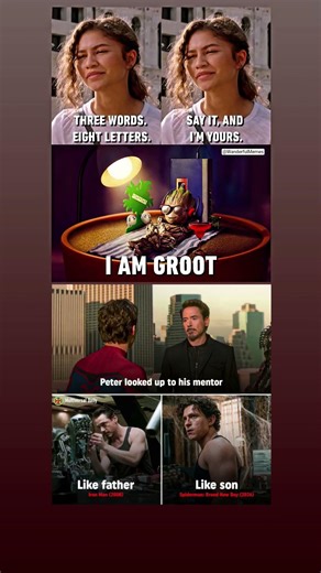 Peter & Tony = Like Father Like Son 🥺 | Marvel Emotional Edit | I Am Groot Meme Twist #mcu #shorts
