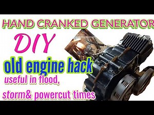 Heavy-duty hand-cranked Generator from an old engine (DIY)(portable & reliable) #battery charger