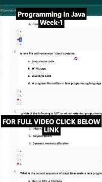 NPTEL Programming in Java Week 1 Assignment Answers | noc26-cs36 | IIT Kharagpur