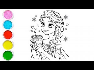 How to Draw Elsa in White Dress ✨ Hair Down | Disney Frozen Drawing for Kids