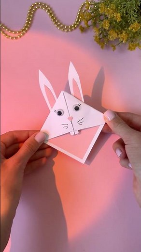 DIY Cute Bunny Bookmark 🐰🎀 #shorts #bookmark #books #diy #creative
