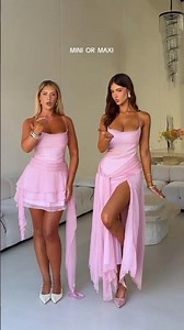 Mini VS Maxi🥀 Meet Our Perfect IDRIS Dress In Pink💕 #fashion #model #beauty #style #outfit #shorts