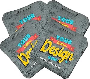 Pro Custom Cornhole Bags, Personalized Cornhole Bean Bags for Your Loved Ones, Flag, State, College etc (Pro Cornhole Bags, Pro Bags, Corn Filled, 6X6 Inches, 4, Pro Bags)