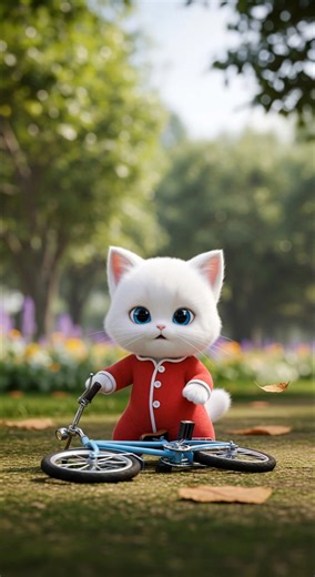 This heart-touching story shows a cute baby cat learning how to ride a bicycle! 🐱💪 At first, he keeps falling again and again — but every fall teaches him something new. His mama cat cheers him up, reminding him never to give up. 🌈 After many tries, the little cat finally rides perfectly on his own, smiling with pride and joy! 🚲✨ This story is all about determination, courage, and the beauty of small victories. Watch till the end to see his happiest moment! ❤️ If you’ve ever tried something 