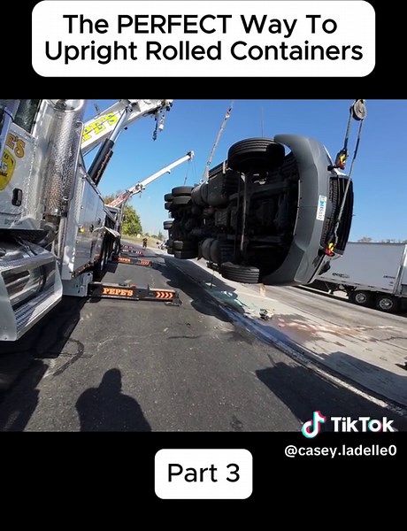 Upright Rolled Containers Tow Truck Operation